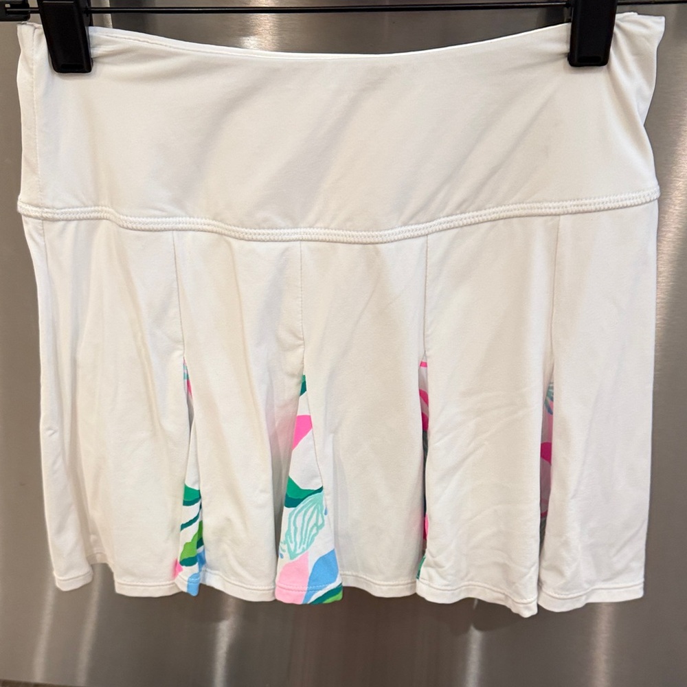 Lilly Pulitzer White Skirt with Multicolor Pleats